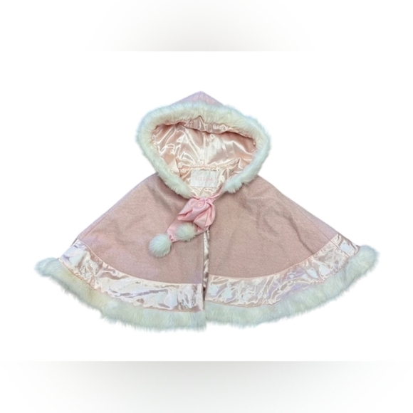 LIZ LISA Poncho EUC Disney Beauty And The Beast Pink White Size 0 - Picture 1 of 9